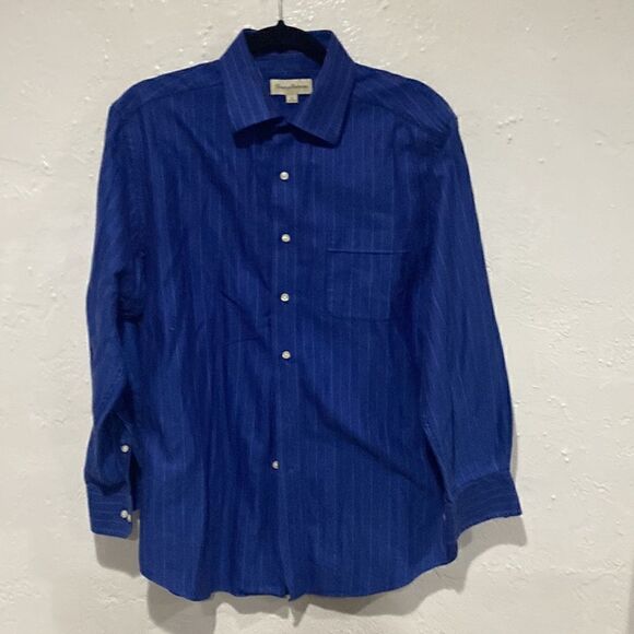 Tommy Bahama Men's Blue Striped Long Sleeve Dress Shirt 16 32/33 - Picture 1 of 7